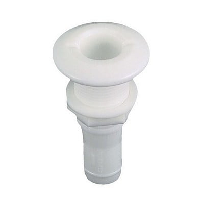 MARINE BOAT WHITE PLASTIC THRU-HULL FITTINGS LARGE SIZE FOR 1.5" PIPE 4" HEIGHT
